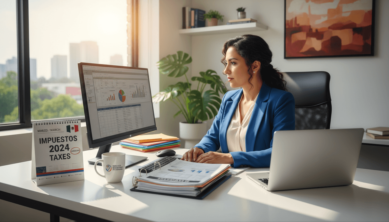Professional woman at desk in office setting